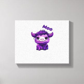 Purple Cow Oversized T-Shirt Canvas Print