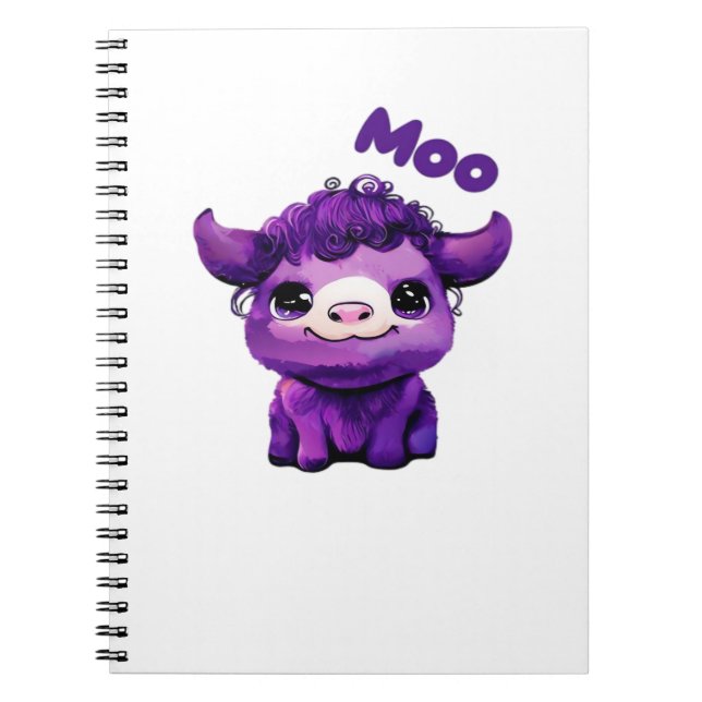 Purple Cow Oversized T-Shirt Notebook (Front)