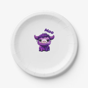 Purple Cow Oversized T-Shirt Paper Plate