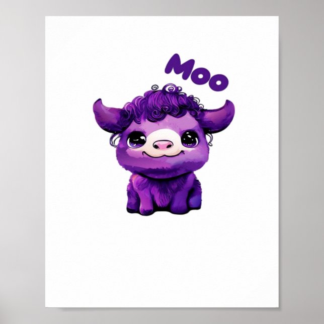 Purple Cow Oversized T-Shirt Poster (Front)
