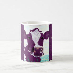 Purple Cow Quite Possibly Contemplating Flight mug