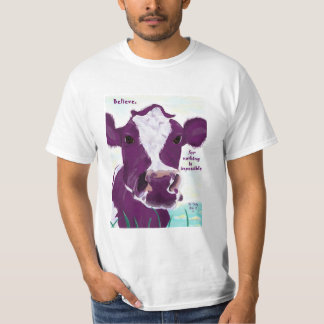 Purple Cow Quite Possibly Contemplating Flight T-Shirt