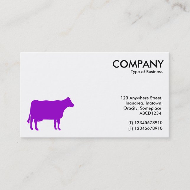 Purple Cow Symbol - White Business Card (Front)