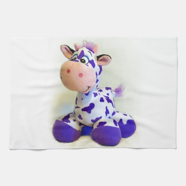 Purple Cow Tea Towel (Horizontal)