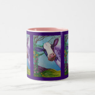 Purple Cow Two-Tone Coffee Mug