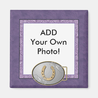 Purple Cowgirl Bandanna Photo Magnet