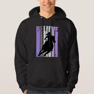 Purple Cowgirl Barrel Racing Horse Riding Rider Ri Hoodie