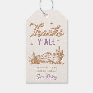Purple Cowgirl Birthday Favour Tags