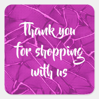 Purple Cracked Pattern Business  Square Sticker