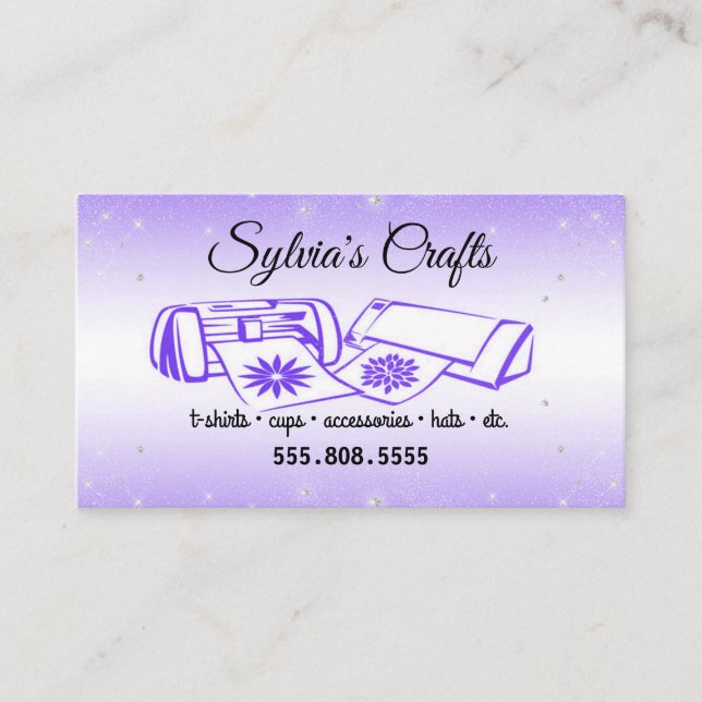 Purple Crafting Vinyl Business Card (Front)
