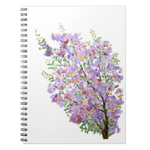 purple crape myrtle watercolor flowers notebook