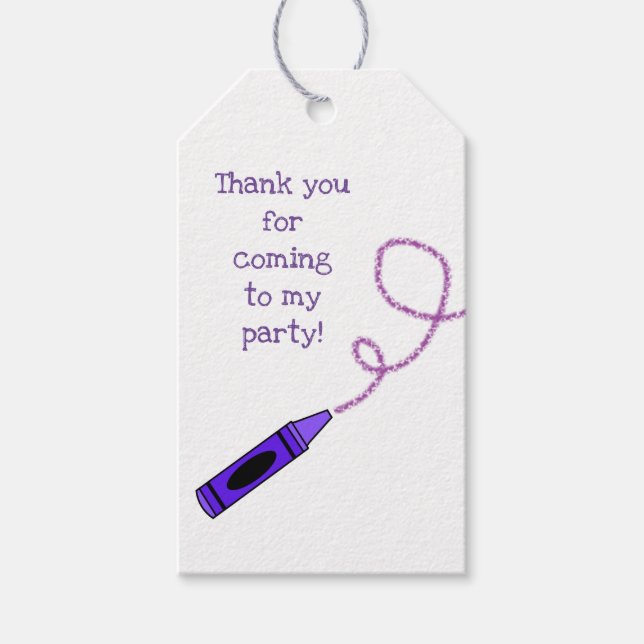 Purple Crayon Gift Tags (Front)