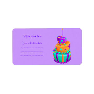 PURPLE CRAZY CAKE ADDRESS LABEL