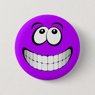 Purple Crazy Eyes Face 6 Cm Round Badge