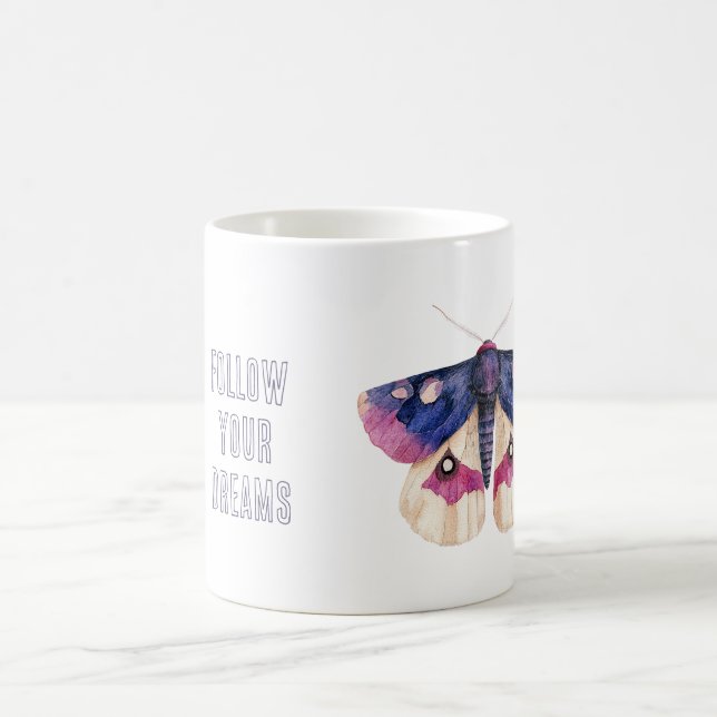 Purple Cream Pink Butterfly Coffee Mug (Center)