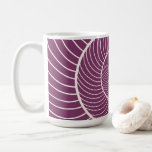 Purple cream spiral snail fibonacci sequence coffee mug<br><div class="desc">Cream fibonacci sequence spiral resembles a snail on a purple burgundy background. Have a thoughtful morning tea or coffee or is a unique gift for a mathematician or snail enthusiast.</div>