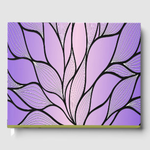Purple Creative Leave Pattern  Guest Book
