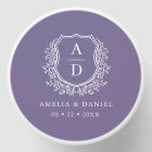 Purple Crest Botanical Monogram Wedding 