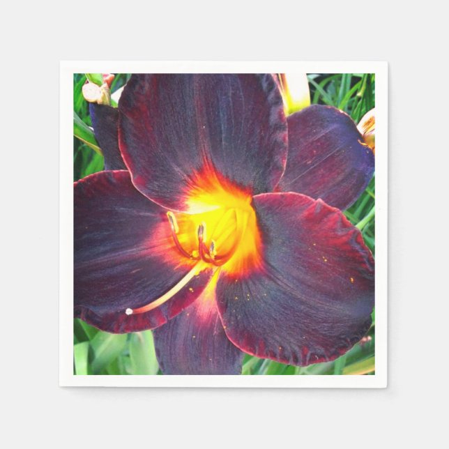 Purple Crimson Lily Napkin (Front)