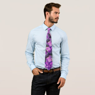 Purple Crisscross Tartan Design, Tie