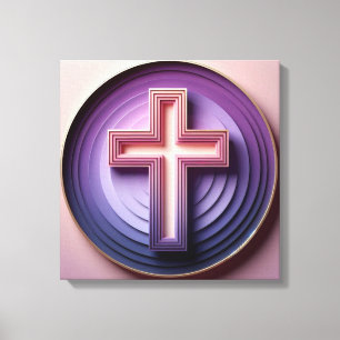 Purple Cristian Cross  Canvas Print
