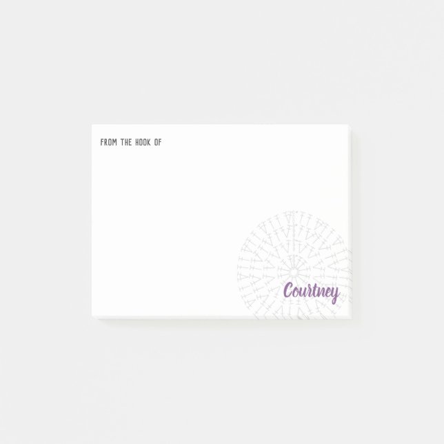 Purple Crochet Chart Post-it Notes (Front)
