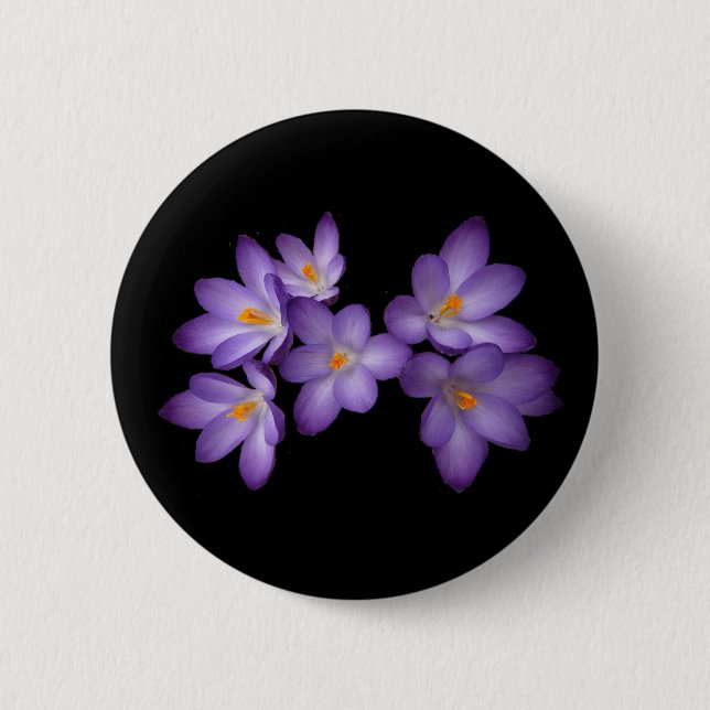 Purple Crocus 6 Cm Round Badge (Front)
