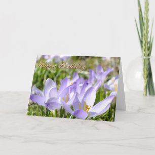 Purple Crocus - Birthday Card -Customise