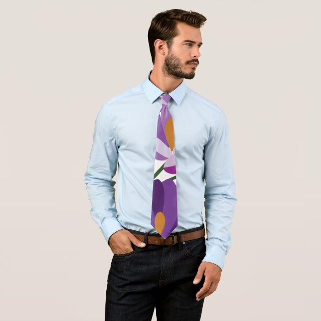 Purple Crocus Floral Tie (In Situ)