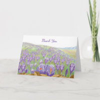 Purple Crocus Flowers on Spring Hill Illustration 