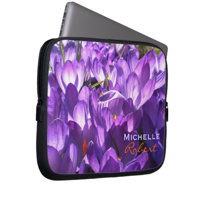 Purple Crocus Laptop case *Personalise* (Front Right)