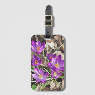 Purple Crocus Luggage Tag