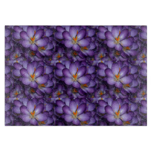 Purple Crocuses Cutting Board
