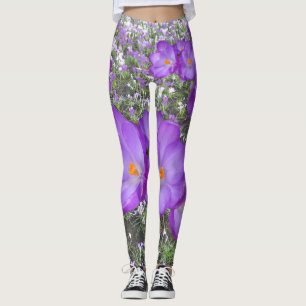 Purple Crocuses Spring Flowers Leggings
