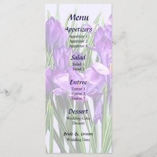 Purple Crocuses Wedding Menu