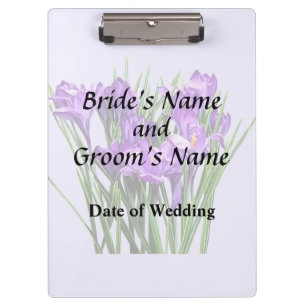Purple Crocuses Wedding Products Clipboard