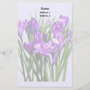 Purple Crocuses Wedding Products Stationery