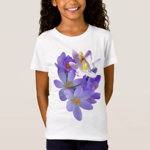 Purple Crocuses with Bee Girls T-Shirt