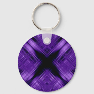 Purple cross and grid key ring