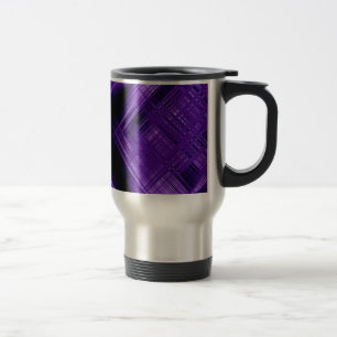 Purple cross and grid travel mug