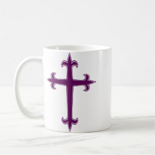 Purple Cross Lenten and Advent Devotional Art Coffee Mug