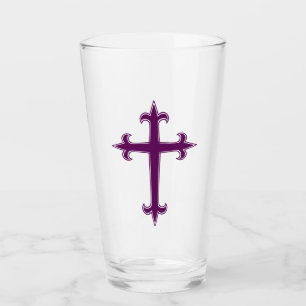Purple Cross Lenten and Advent Devotional Art Glass
