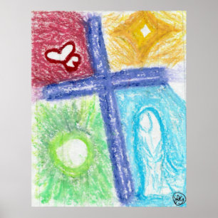 Purple Cross of Love Poster
