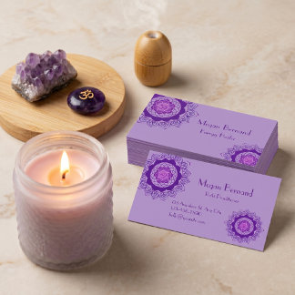 Purple Crown Chakra Energy Healer Reiki Business  Card