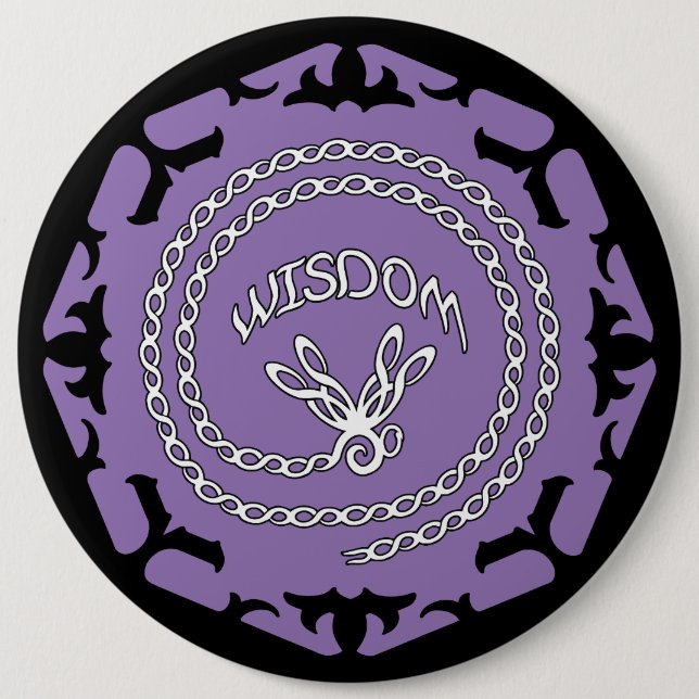 Purple Crown Chakra "Wisdom" Dragonfly 6 Cm Round Badge (Front)