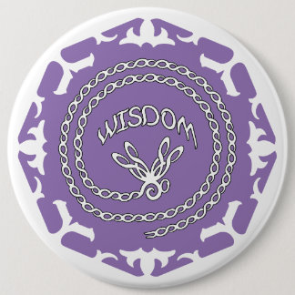 Purple Crown Chakra "Wisdom" Dragonfly White BG 6 Cm Round Badge