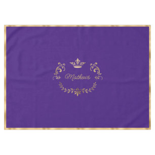 Purple Crown Crest Personalised  Tablecloth