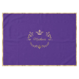 Purple Crown Crest Personalised Tablecloth