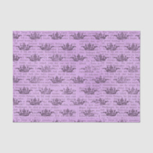Purple Crown Newsprint Pattern Tissue Paper