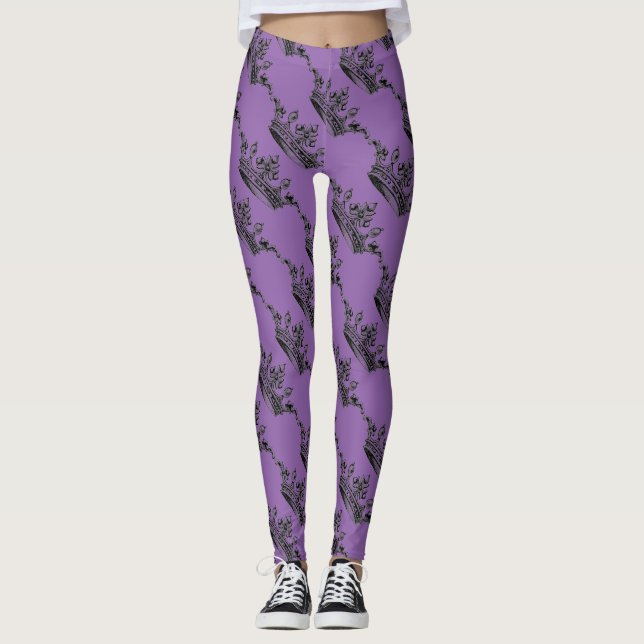 Purple Crown Sporty Athleisure Leggings (Front)